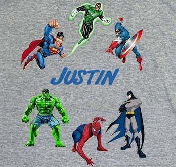 Personalized Superheroes T Shirts, Batman Superman Hulk  