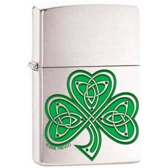 Shamrock Clover Knot Irish Celtic Chrome Zippo Lighter  