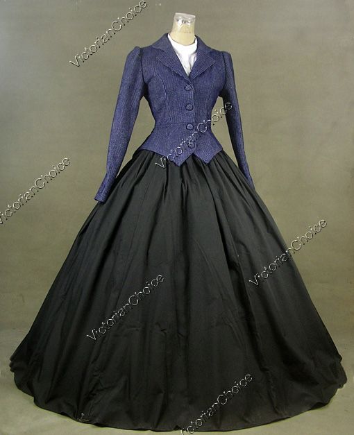 Civil War Victorian Cotton Blends Day Dress Ball Gown 166 XL  