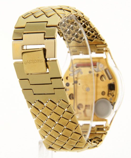 Womens Swatch Gold Plated Metal Swiss SFK184A Fashion Watch New 