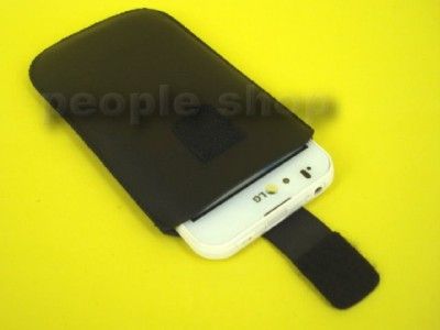 Pull Up Leather pouch case cover (Velcro) for HTC Wildfire S A510E 