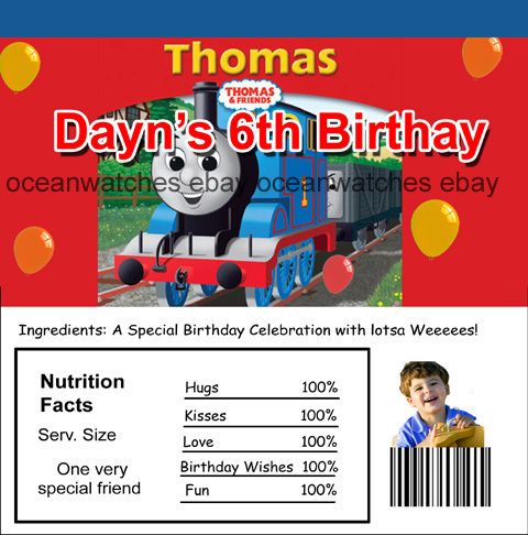 40 Thomas the Train Custom Birthday Candy Wrapper Favors Party 