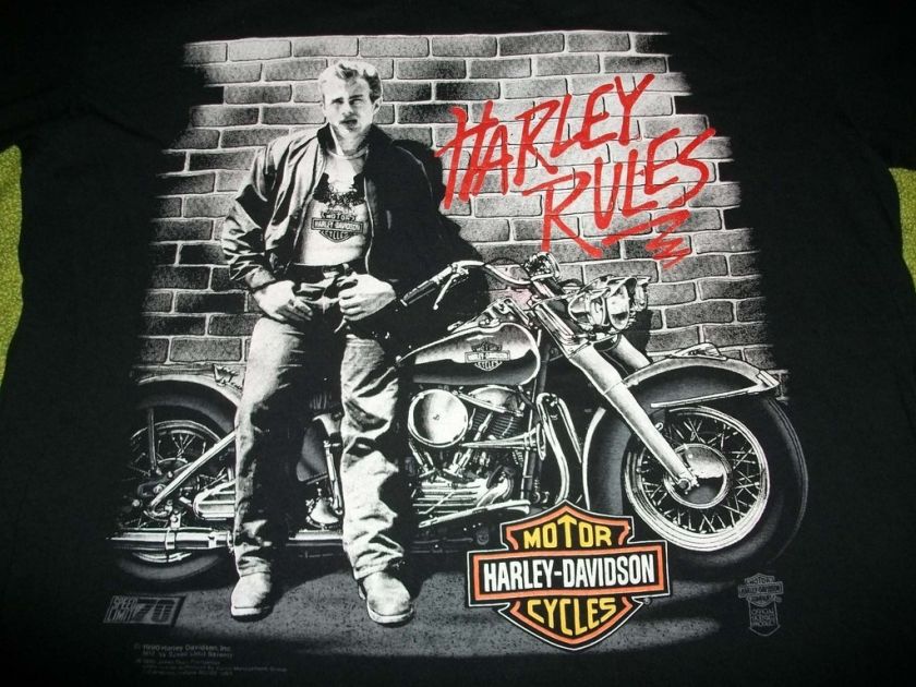 VTG 90 Harley Davidson Motorcycle James Dean Shirt NEW  