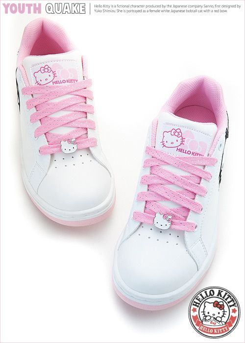 Sanrio Hello Kitty Ladys Comfy Sneakers Low Profile Shoes White Pink 