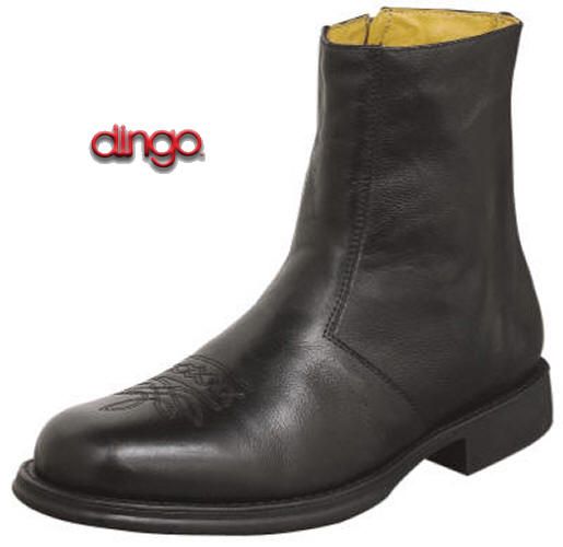   Mens DI04490 8 Nappa Leather Black Side Zipper Boots 11D New  