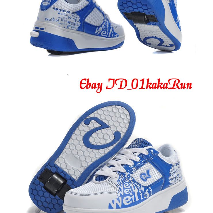 Heelys Girls Boys Trainers High Quality PU Pulley Shoes Big Size UK 