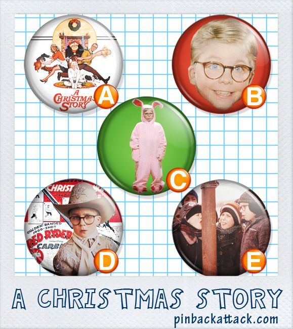 Christmas Story 1 one inch buttons/badges/pins 5/Set  