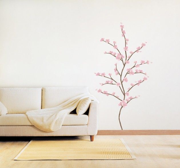 CHERRY BLOSSOM Tree Adhesive Removable Wall Decor Accents Sticker 