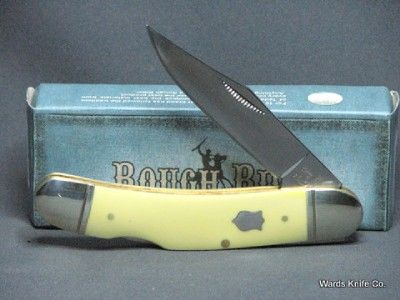   Rough Rider Lockback Sowbelly Knife Smooth Yellow Composition RR896