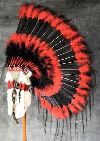 Native American Black Hawk War Bonnet Headdress  