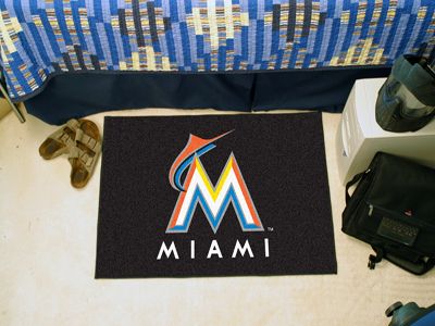 Miami Marlins MLB 20 x 30 Starter Area Rug Floor Mat  
